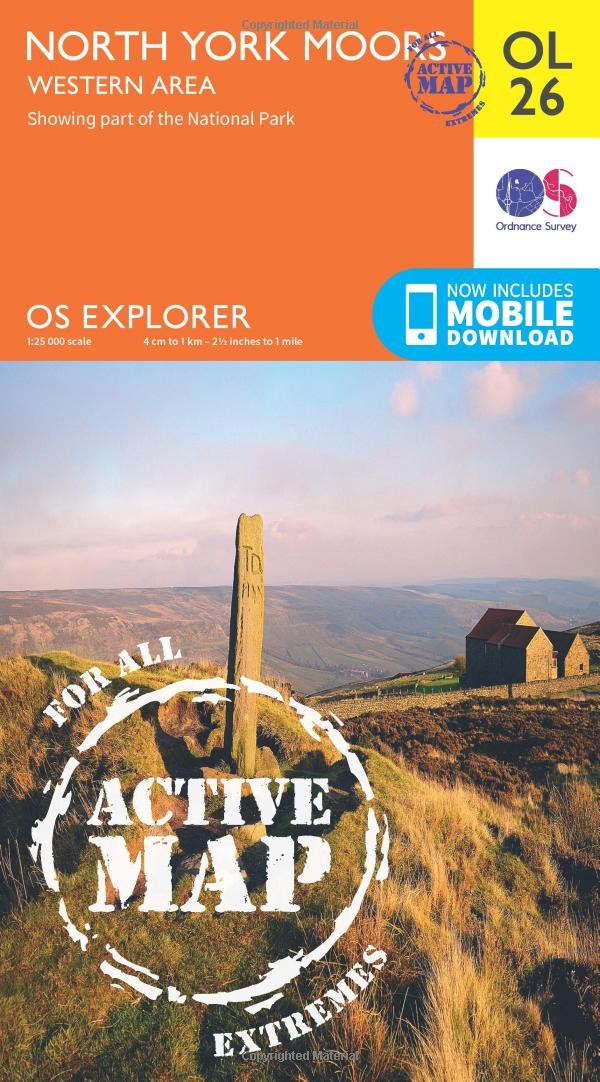 Ordnance Survey Explorer Active Map Ol26 North York Moors - Western Ar Small