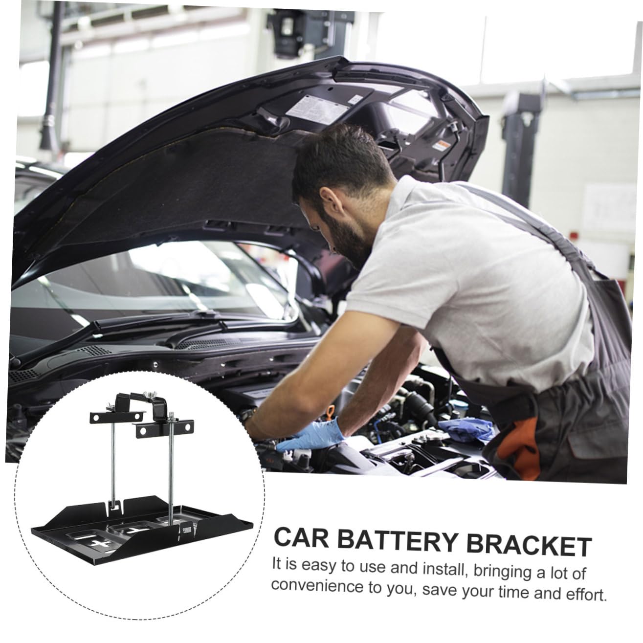 Support Batterie Voiture Fixation Résistante et Antirouille Maintien Sécurisé pour Batterie Auto Montage Facile Matériau Écologique