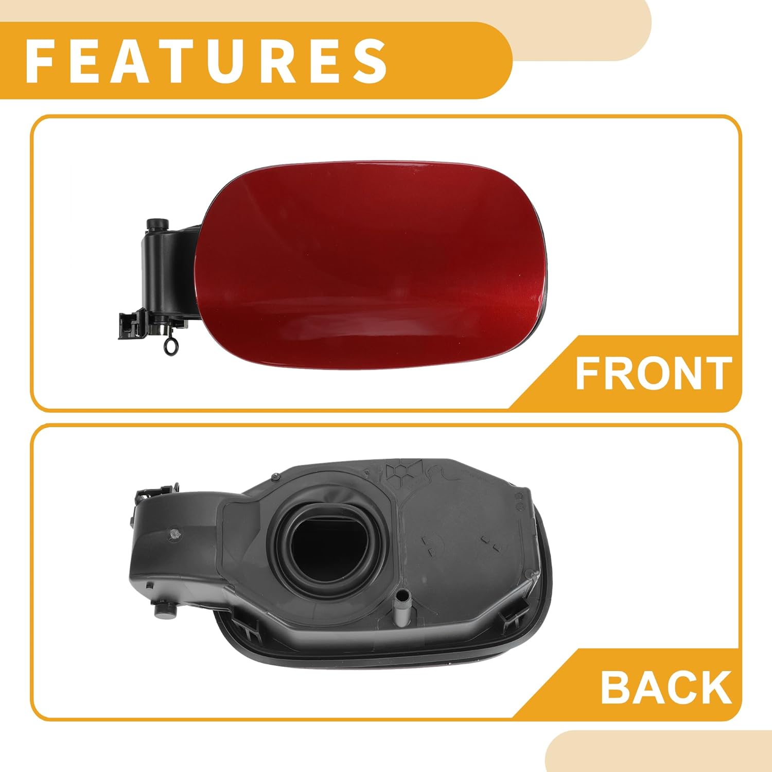 Fuel Tank Door Cap for Mercedes-benz W205 2014-2021 Fuel Filler Flap Cover Bolt Type No.2057570106 Red ABS Fuel Filler Door Gas Cap
