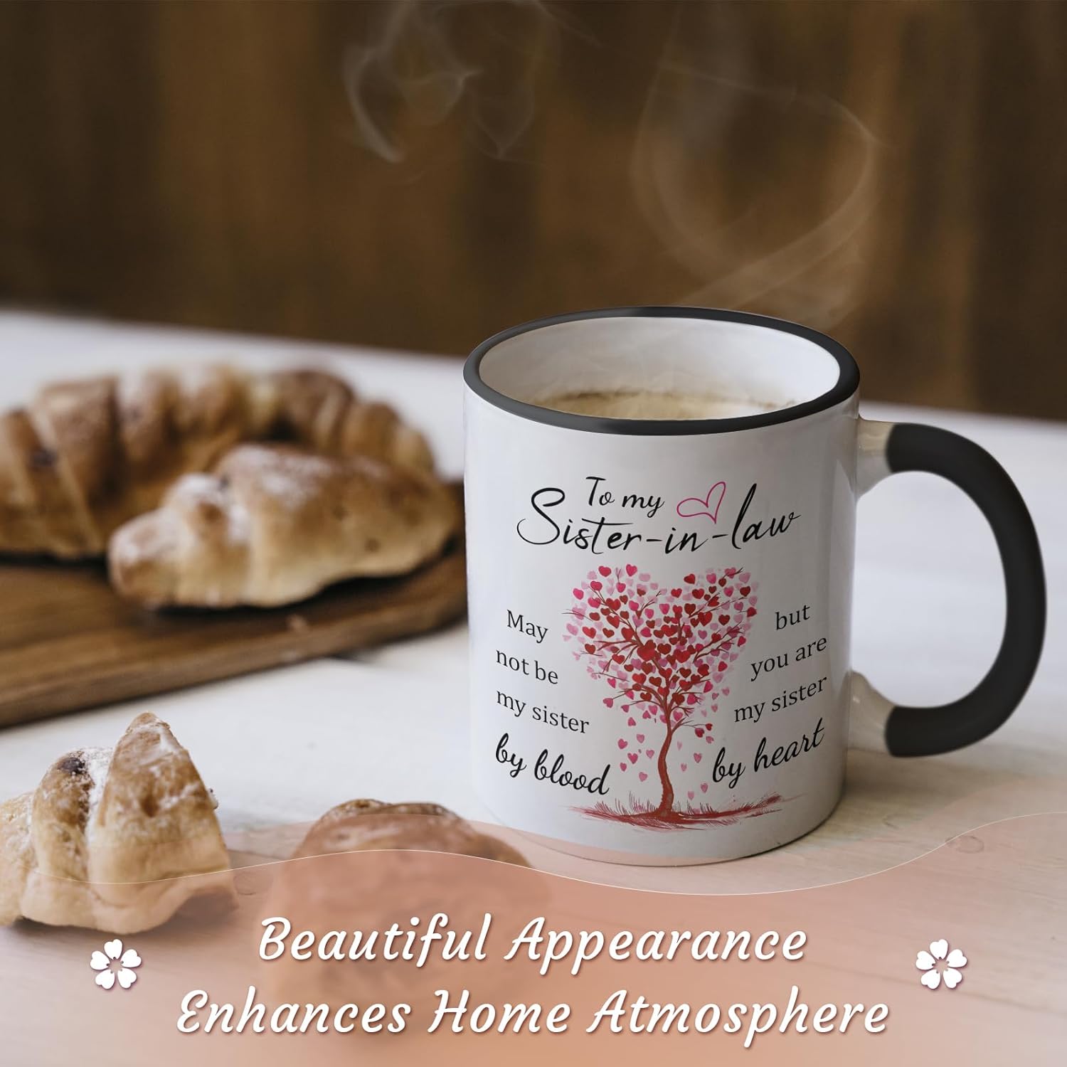 Sister-in-law Birthday Gift Wedding Gifts for Women Valentines Day Christmas Gift for Sister-in-law Mug 11Oz Not Sisters By Blood But Sisters By Heart Mug Ceramic Coffee Cup Microwave Dishwasher Safe - Image 6