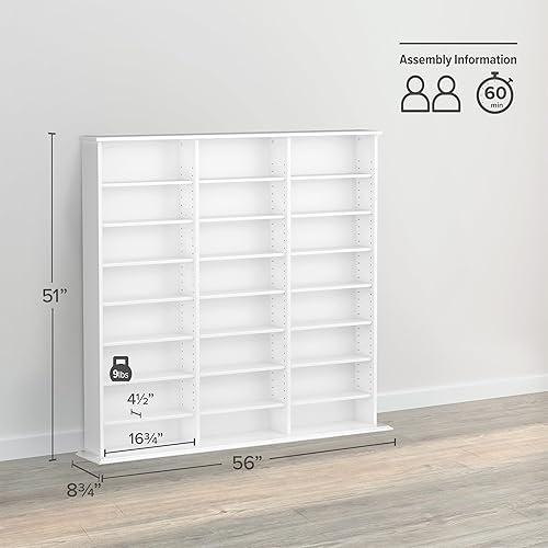 Miniatura 12 de Prepac - Gabinete de almacenamiento para CDs, Madera Cerezo/Negro,Blanco
