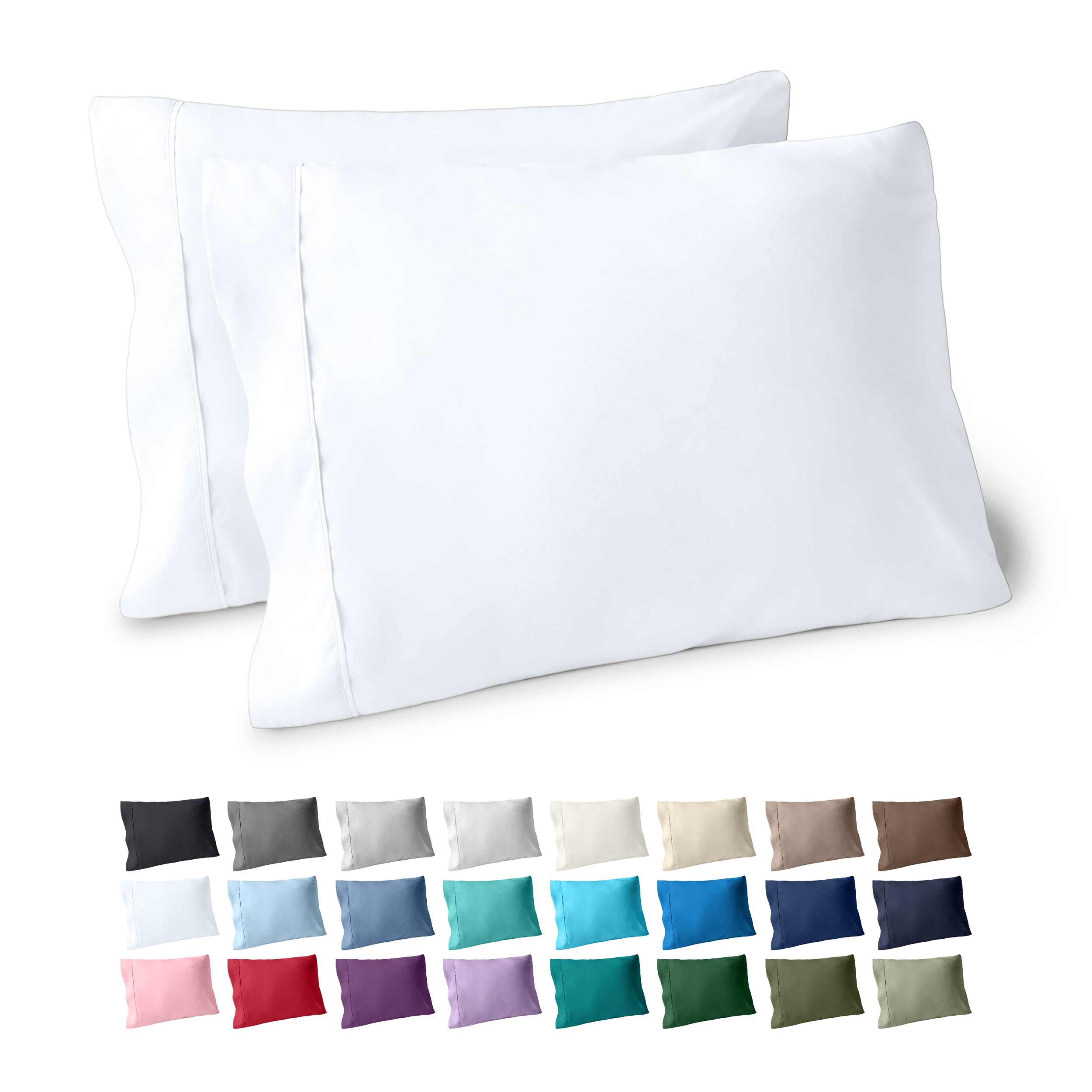 Bare Home Pillowcases Open End (King Set of 2, White)