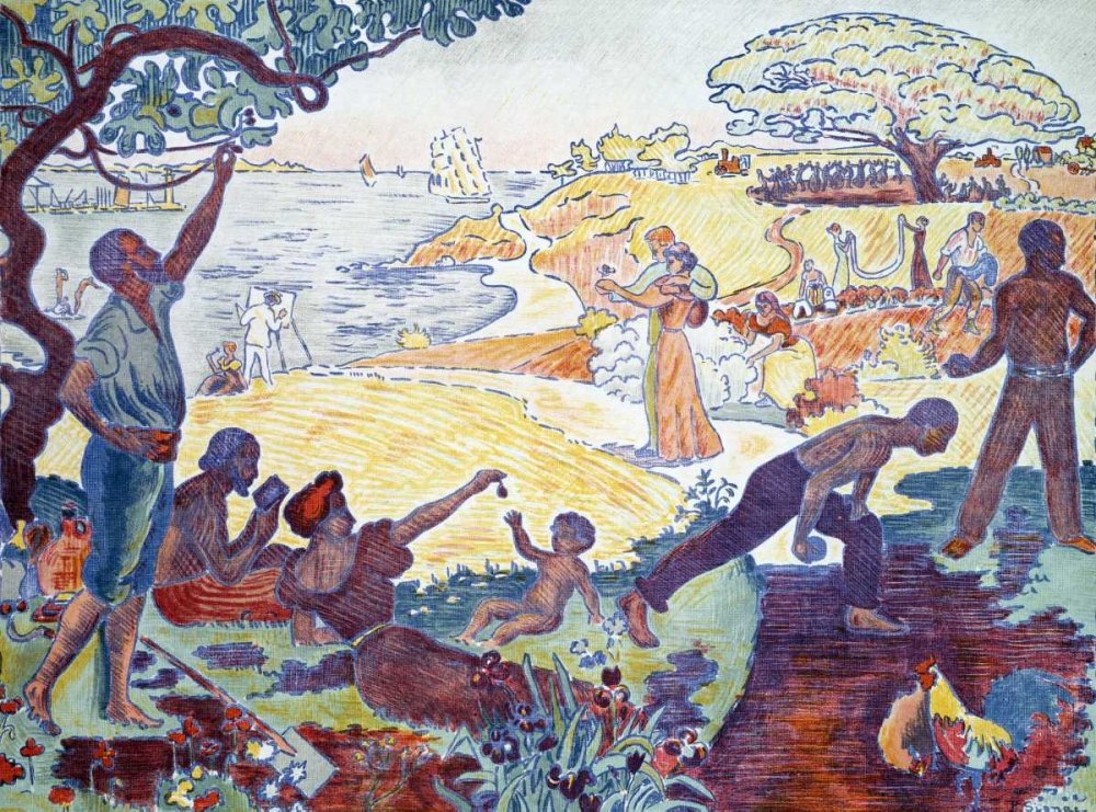 Feeling at home KUNSTDRUCK auf MATTE PAPIER 220gr Zeit der Harmonie Signac Paul - Landschaft horizontal Poster Figuren Landschaften und Landschaft Bild auf Papier cm_71_X_96