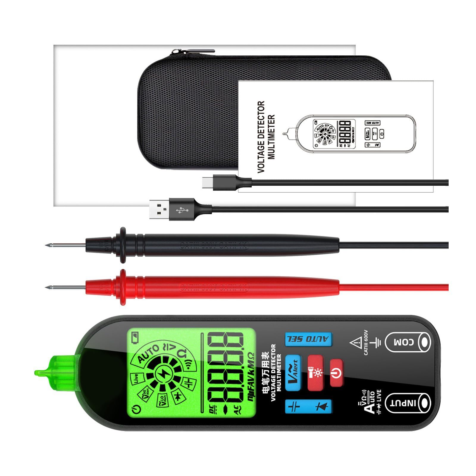 Multifunction Digital Multimete TrueRMS Handheld High Precisions Tester NCV Votage Not-Contact Resistance Digital Multimeter Voltages Tester