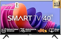 Hisense Smart TV FHD 40' Polegadas 40A4N com DTS Virtual X, Game e Sports Mode, Controle por Voz, Share to TV e Compatível com Alexa