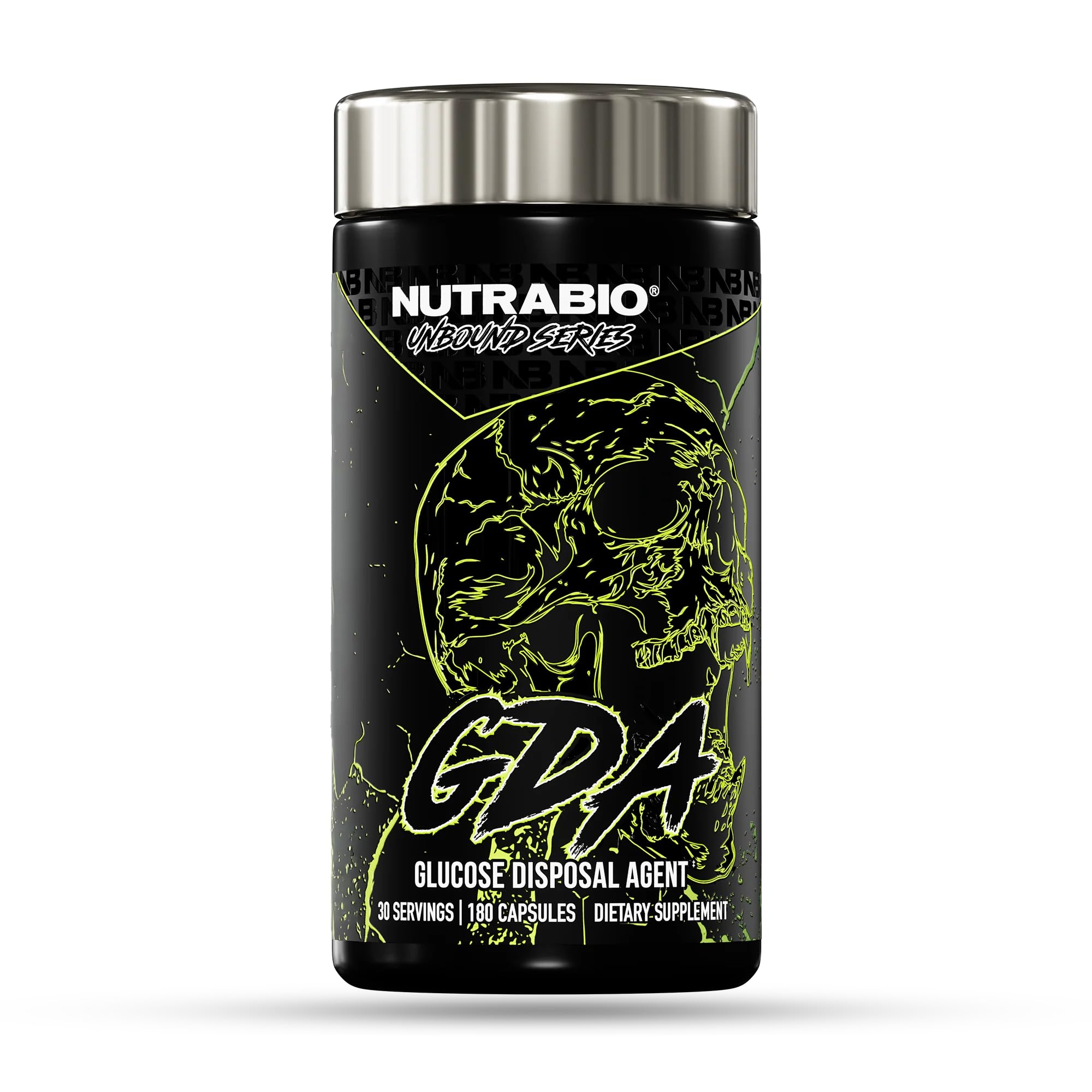 Nutrabio Unbound GDA Supplements - Glucose Disposal Agent - Blood Sugar Support Supplement - 30 Servings - 180 Capsules