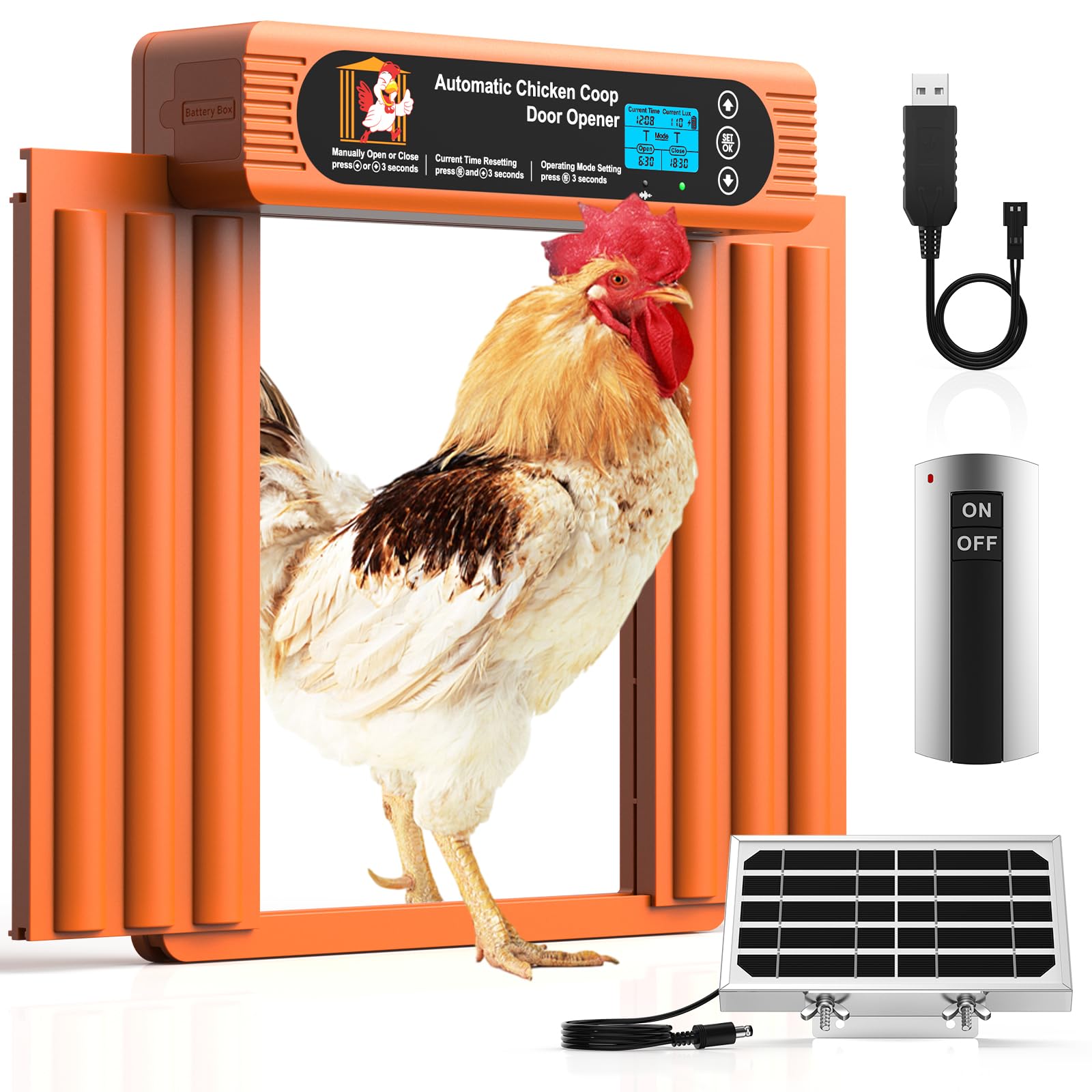 Amazon.com: Automatic Chicken Coop Door Solar Powered, Extra Large  display picture 1