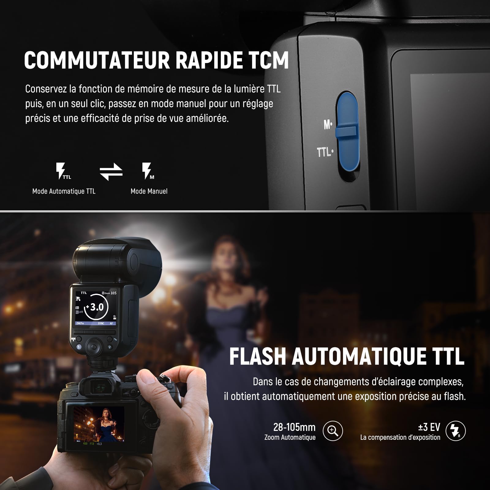 NEEWER Z2-S Flash Speedlite TTL a Testa Rotonda 2,4G 76W per Sony, UI Migliorata, 2 Luci Pilota Regolabili,Tasto TCM per Cambio Rapido TTL/M,HSS 1/8000s,Batteria 7,4V/2600mAh,480 Flash a Piena Potenza