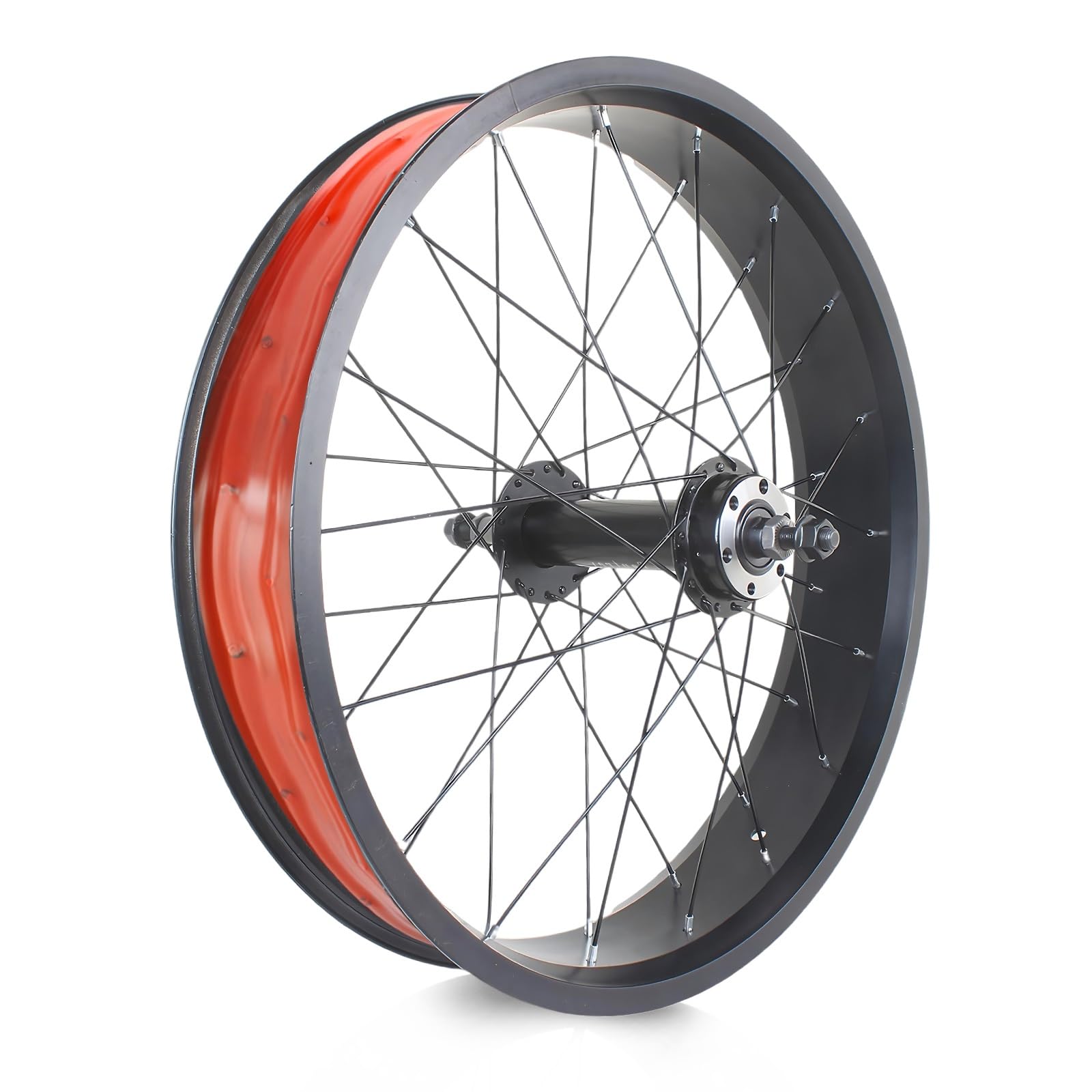 ZCXBHD 20in/24in/26in X 4.0" Fat Tire Bike Wheelset Disc Brake Front Rear Wheel QR 135mm/195mm 36H Hubs 14G Spokes For 7-10s Rotary Freewheel E-bike Snow Beach Bike Wheels(Rear,26IN)
