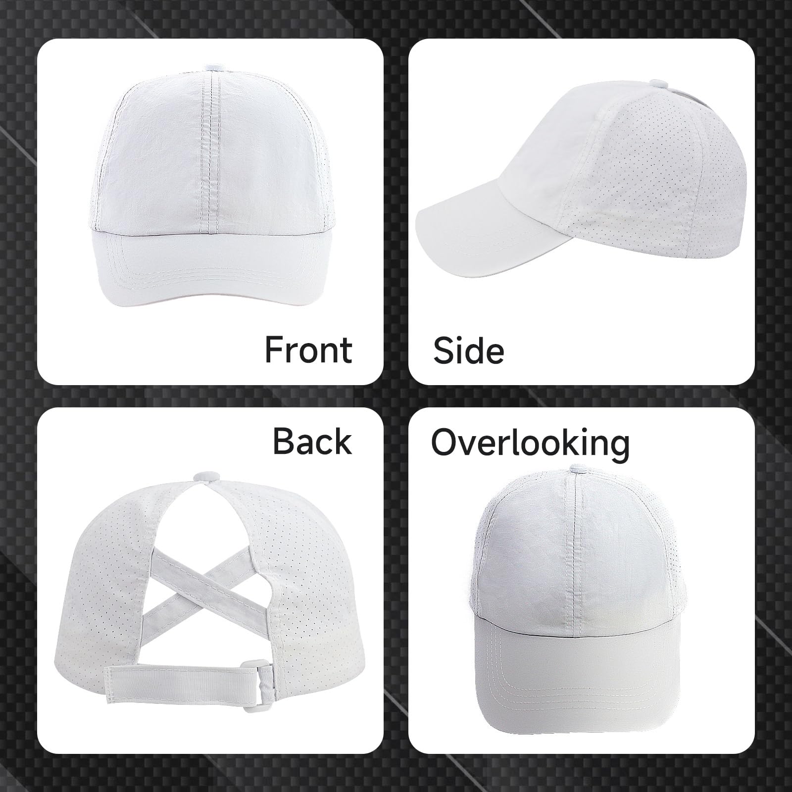 Casquette de baseball pour queue de cheval - Pour femme - En maille - Avec trou pour queue de cheval - Réglable - Respirante - Pour sports de plein air - Voyage
