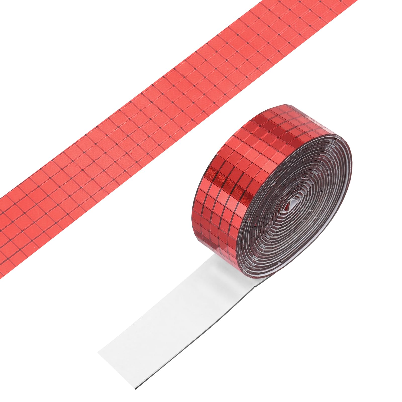 PATIKIL 5x5mm Self Adhesive Mirrors Mosaic Tiles, 2500 Pcs Square Mini Glass Mosaic Disco Tile Sticker for DIY Craft Disco Ball Party Decoration, Red