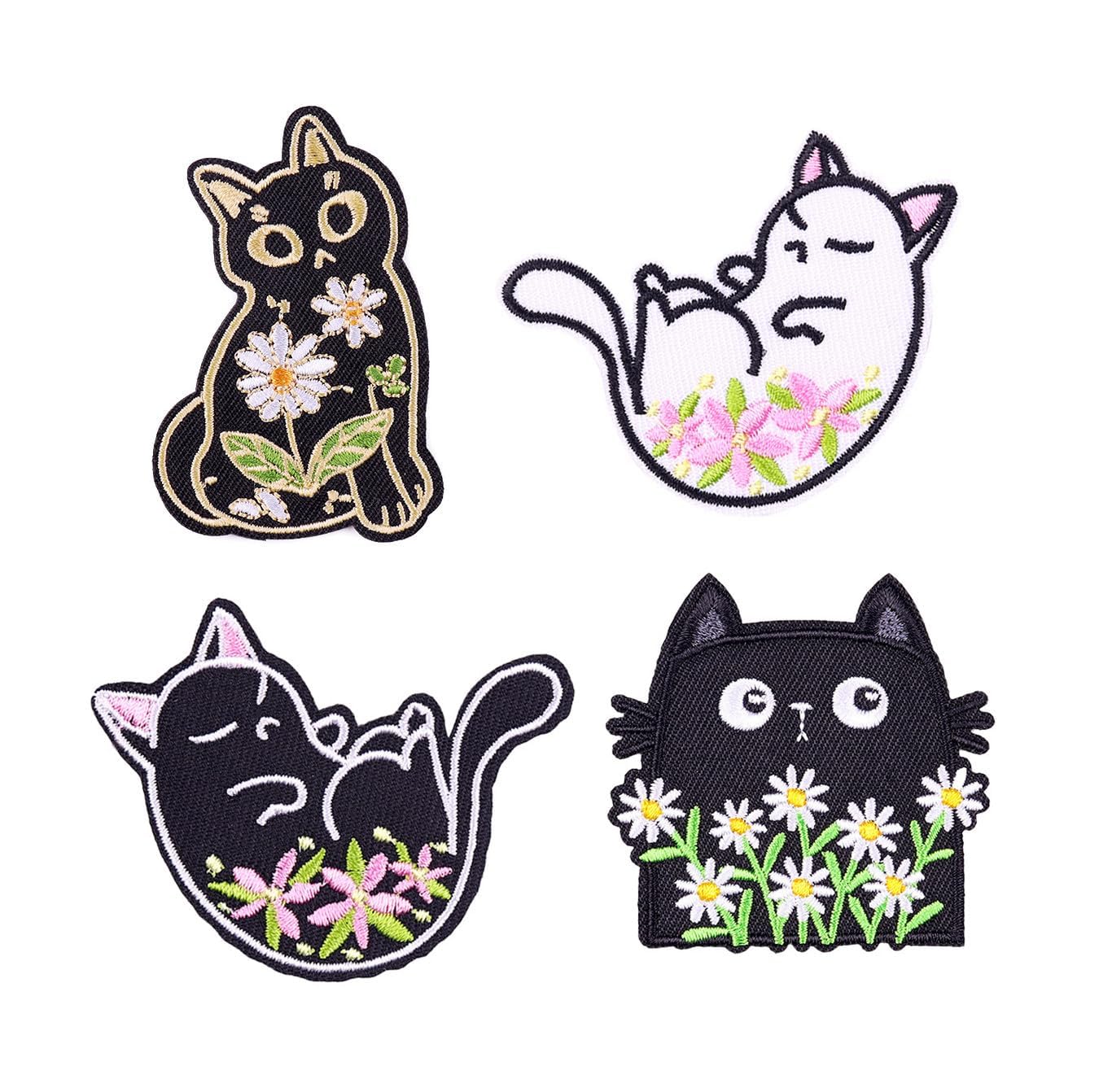 4 Pcs Cat Embroidery Patches for Clothing, Patch for Clothes, for Jackets and Denim, Cloth Stickers with Easy Application, Durable Applique Patches for Garment Make and Repair-image-32