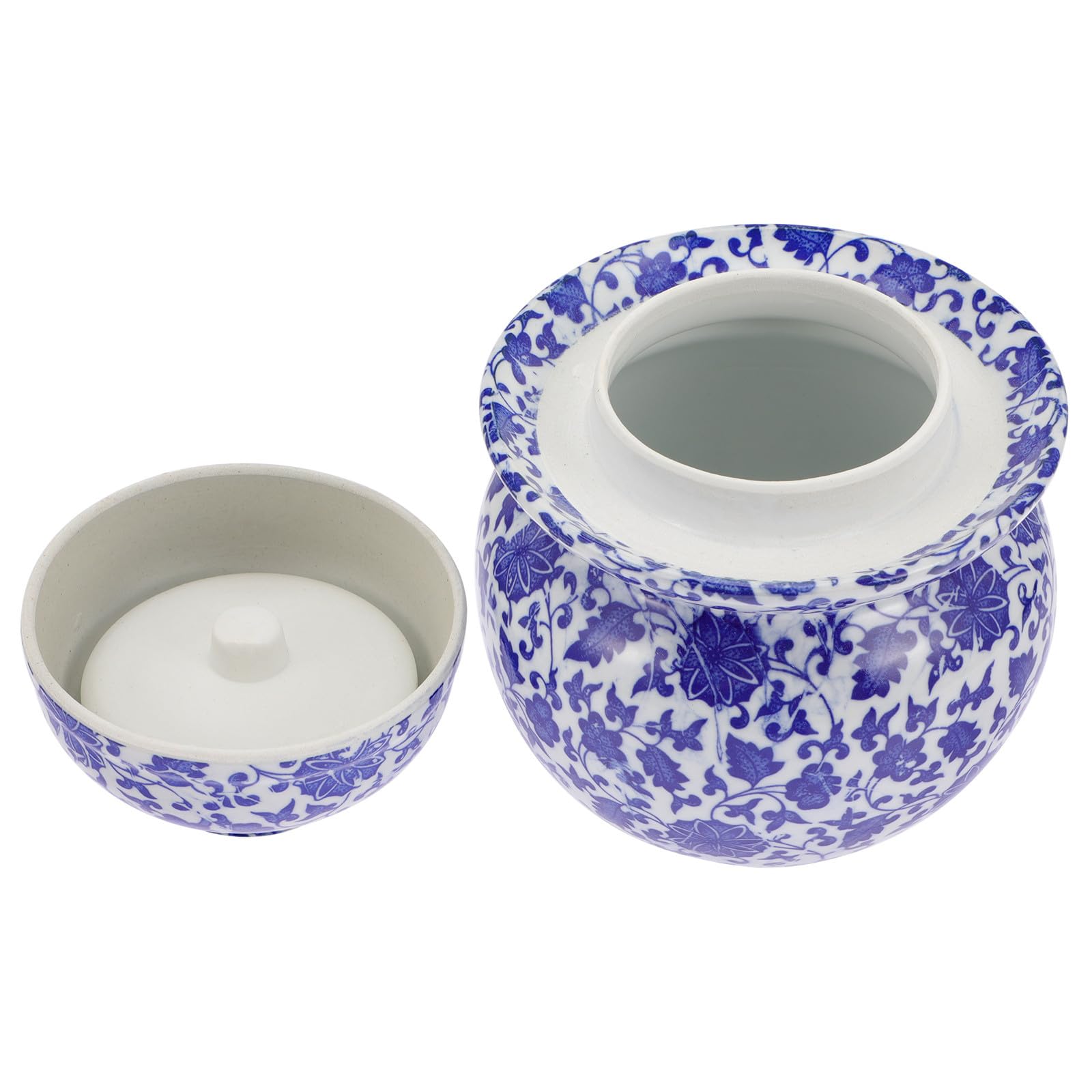 VANZACK Barattolo Sbavature e Sigillato Coperchio Sottaceti Ceramica in Vaso Tradizionale Conserve e Fermentazione Alimentare in Cucina