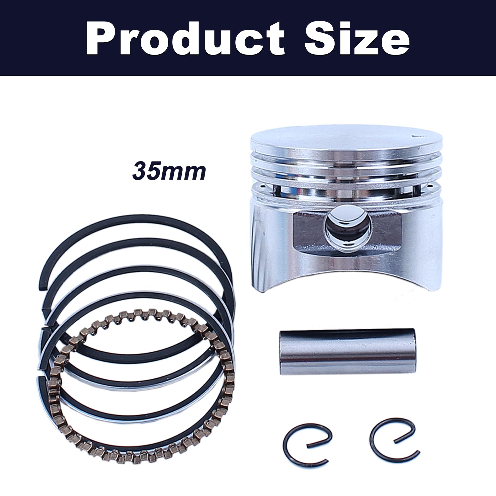 35Mm Piston Ring Oil Seals Kit, Per HONDA Gx25 Gx25N Gx25Nt Fg110 Hht25S Umc425 Wx10 Decespugliatore per motore, 13101 Z3E 000