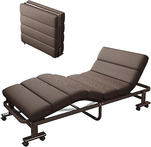 Cama plegable portátil para adultos, cama multifuncional de metal con 4 alturas ajustables para cintura y piernas, ideal para habitaciones de