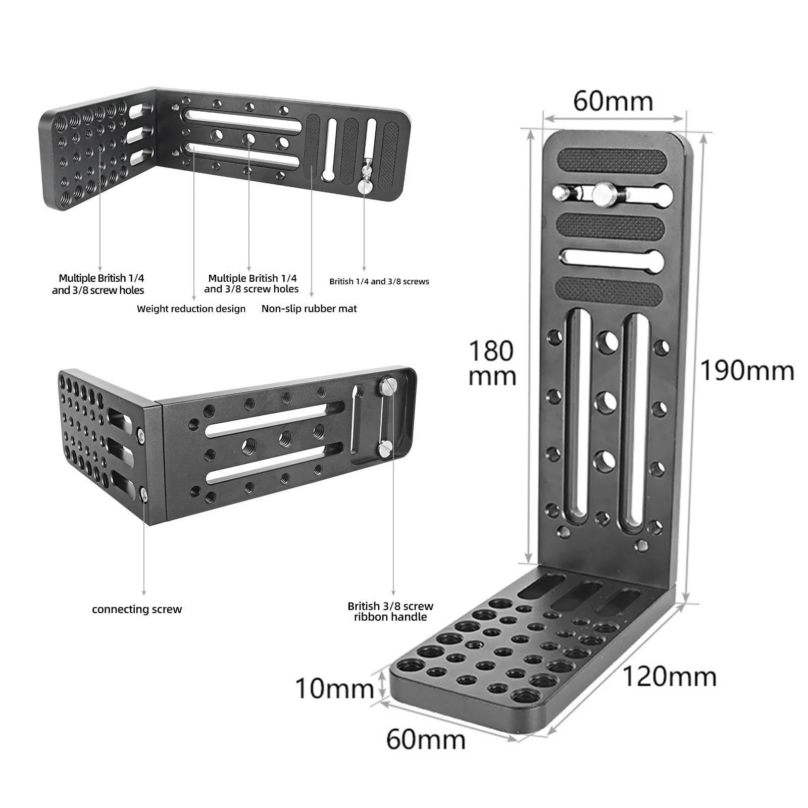 Piastra video L for fotocamera DSLR Supporto for piastra L a sgancio rapido