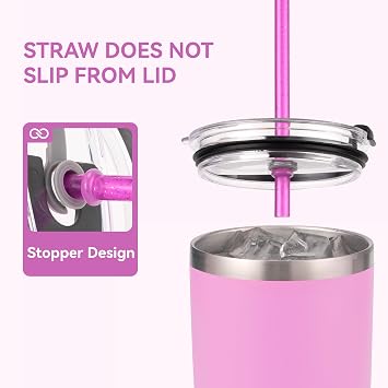 Short Straws for Stanley 16 oz 20 oz Tumblers, 9 Reusable Replacement Drinking Straws with Clean Brush for Small Cups,Mugs&Jars (12Pcs Stripes)