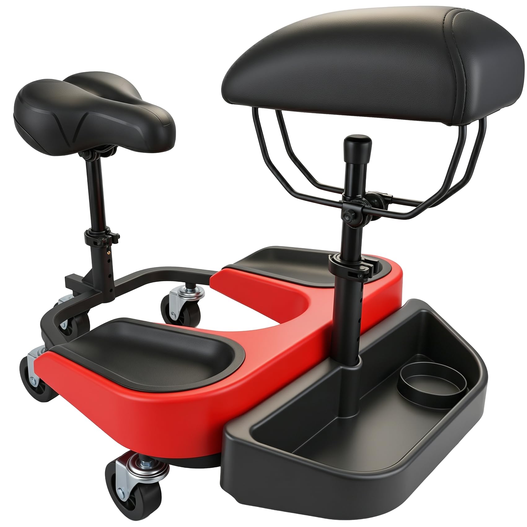 Upgrade Kneeling Sitting Creeper with Chest Support and Tool Tray Compatible with racatac Rolling Knee Creeper 01RAC3CS, 3 Inch Casters 300-lb for Tile installation, Flooring work, Parquet Cleaning