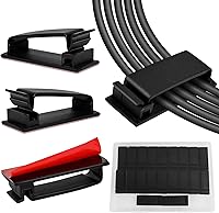 Vista 1 de Clips autoadhesivos para organizar cables, clips de línea, organizadores de cables, clips de línea de TV PC, clips de cable Ethernet debajo