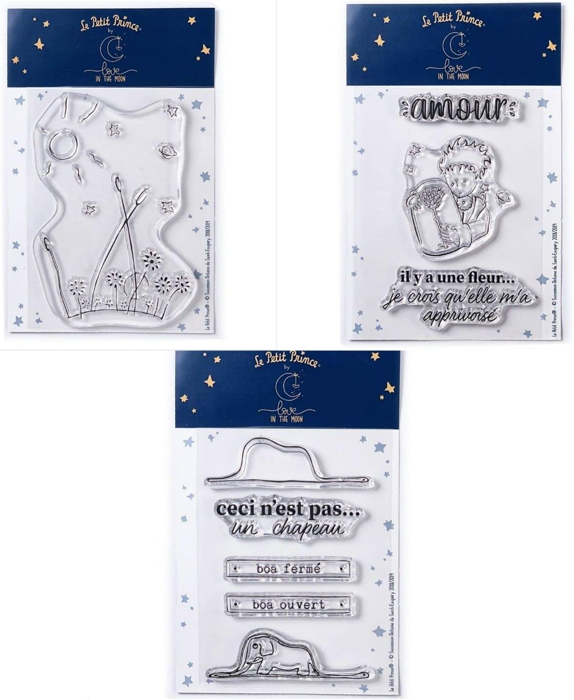 9 Clear Stamps The Little Prince and The Landscape + Flower + Boa Elephant