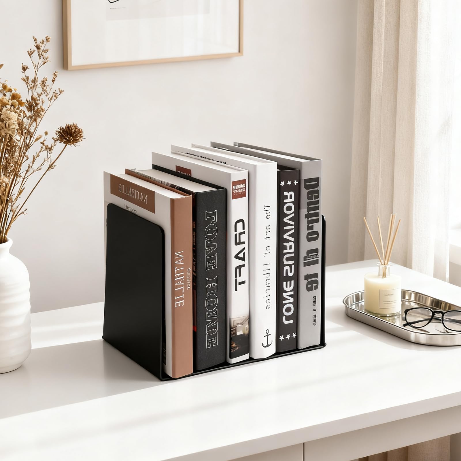 APACALI Serre-livres Noir 17 x 12 x 11,8 cm Lot de 20 pour Étagères Livres Lourds