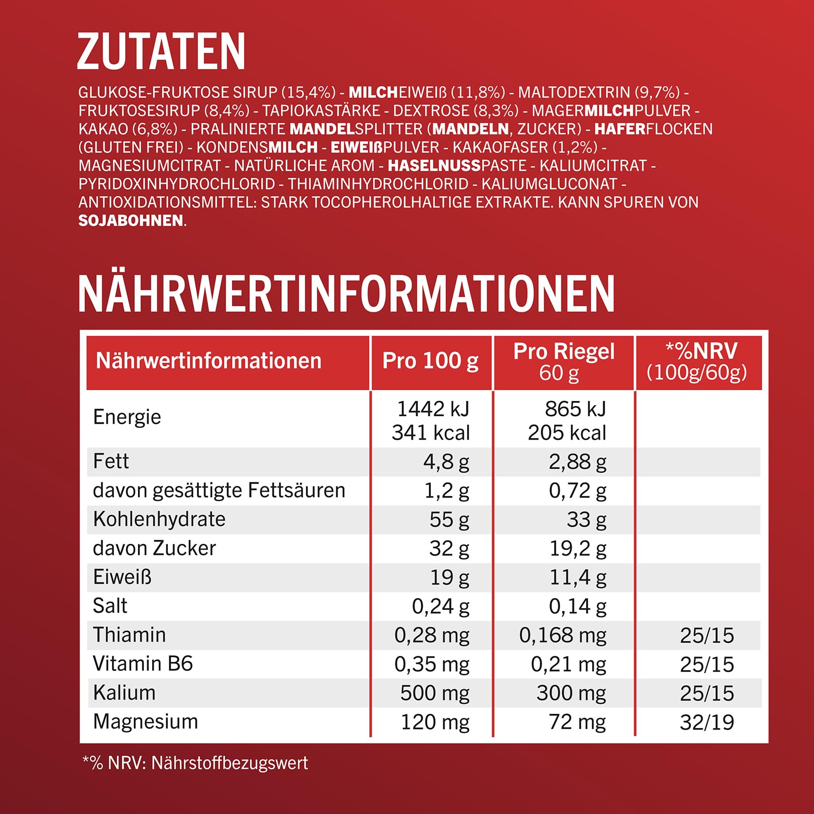 Enervit Performance Bar Cocoa – Energieriegel, 32 g Kohlenhydrate, 20% Protein, Kakaogeschmack, für langanhaltende Ausdaueraktivitäten, Glutenfrei, 12 Riegel à 60 g