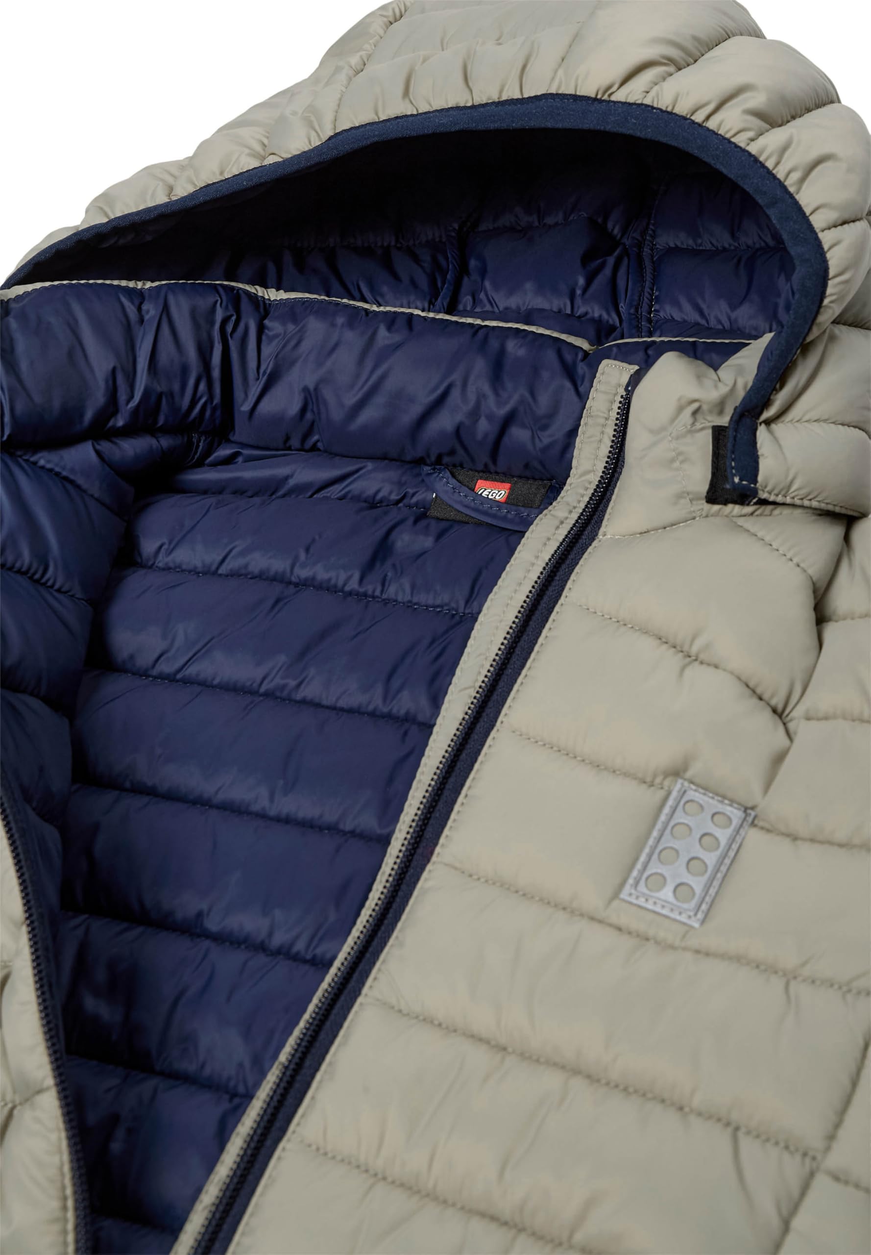 Kabooki LEGO® Gefütterte Jacke für Kinder - Winddichte Frühlings- und Herbstjacke mit Abnehmbarer Kapuze und Reflektoren | Bequeme LEGO® Jacke für Mädchen und Jungen