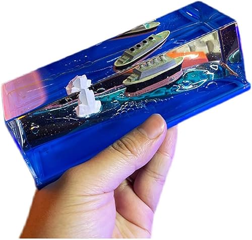 Titanic Cruise Fluid - Reloj de arena líquido para sala de estar, barco, decoración de escritorio