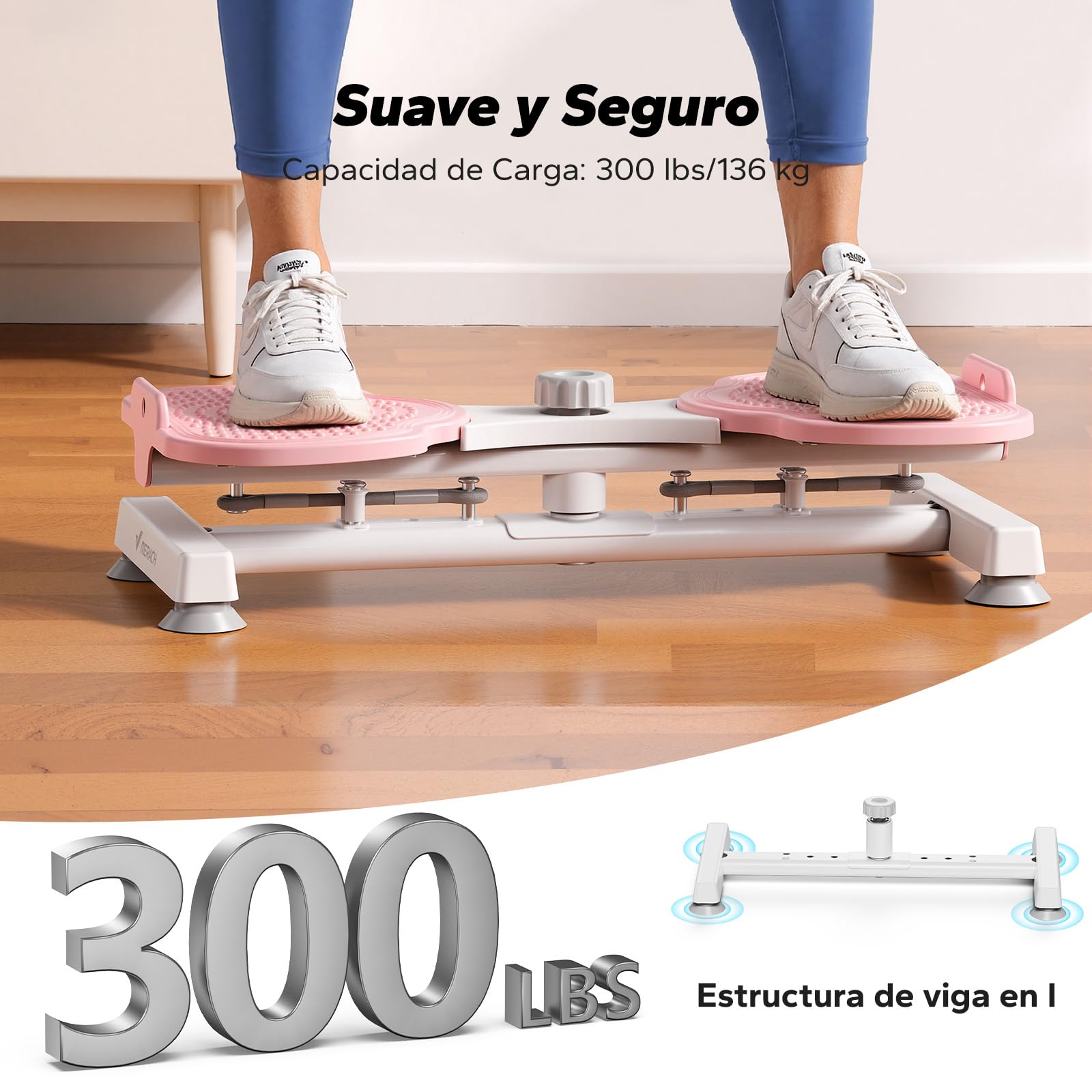 MERACH Twister Waist Disc Board para Mujer, Twist Cintura Torsión Disc con 2 Corde di Resistenza para Adelgazar Cintura y Fortalecer Core, Soporta 136KG, Abdominales en Casa para Hogar - (Pro)