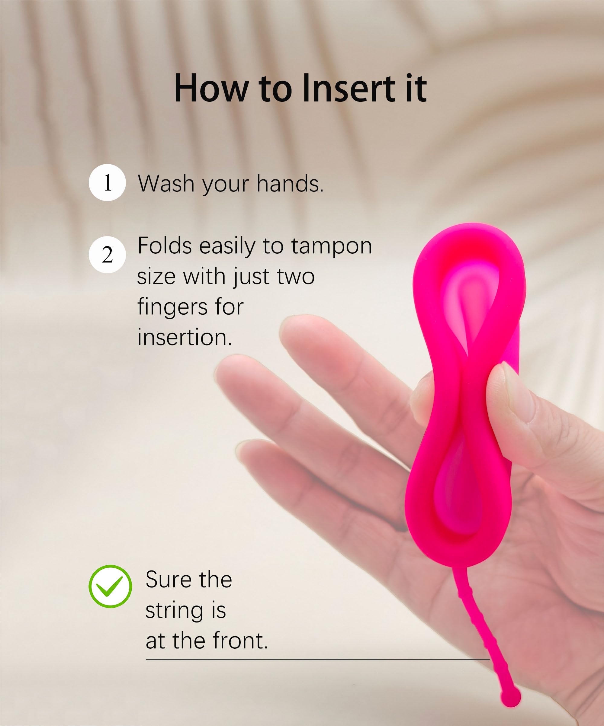Menstruationsscheibe, wiederverwendbar, medizinisches Silikon, Periodenscheibe für Frauen, 12 Stunden tragen, Entfernungsschnur (Rot + Rosa, L + S)