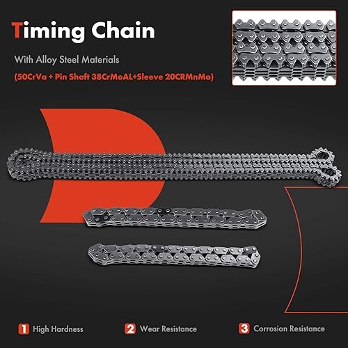 Miniatura 4 de A-Premium Kit de cadena de distribución del motor con guía y tensor y más [compatible con DOHC, V6 2.7L] Compatible con Chrysler 300, Sebring y