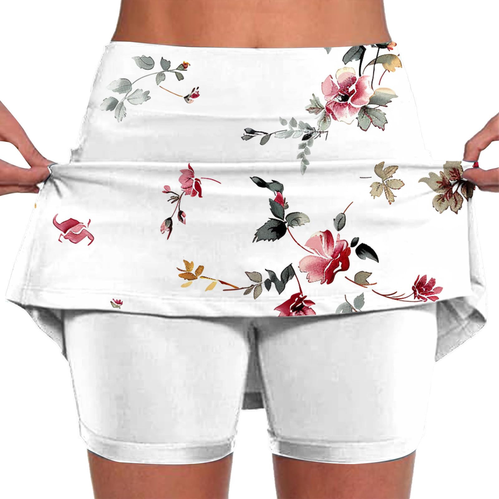 Skorts for Woman Fashion High Waist Floral Print Skirts Inner Shorts Summer Sports Running Skirt Gym Yoga Outfit