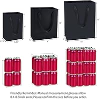 Vista 2 de HUAPRINT Paquete de 30 (10 juegos) bolsas de papel negras con asas, tamaños mixtos de 5.25 x 3.75 x 8 pulgadas, 8 x 5 x 10 pulgadas y 10 x 5 x 13