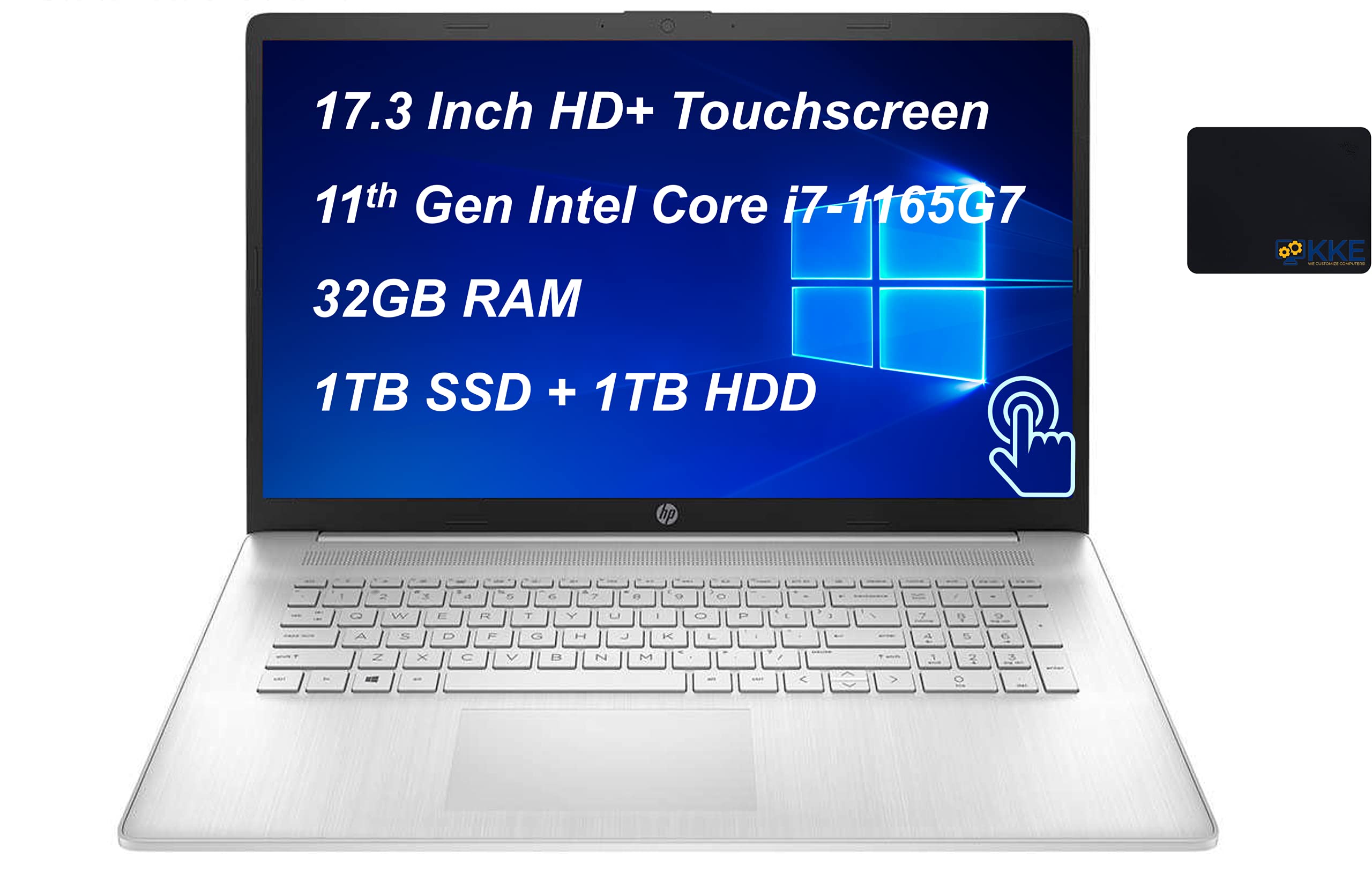 2021 Newest HP-Laptop, 17.3" HD+ Touchscreen, 11th Gen Intel Core i7-1165G7-Processor up to 4.7GHz, 