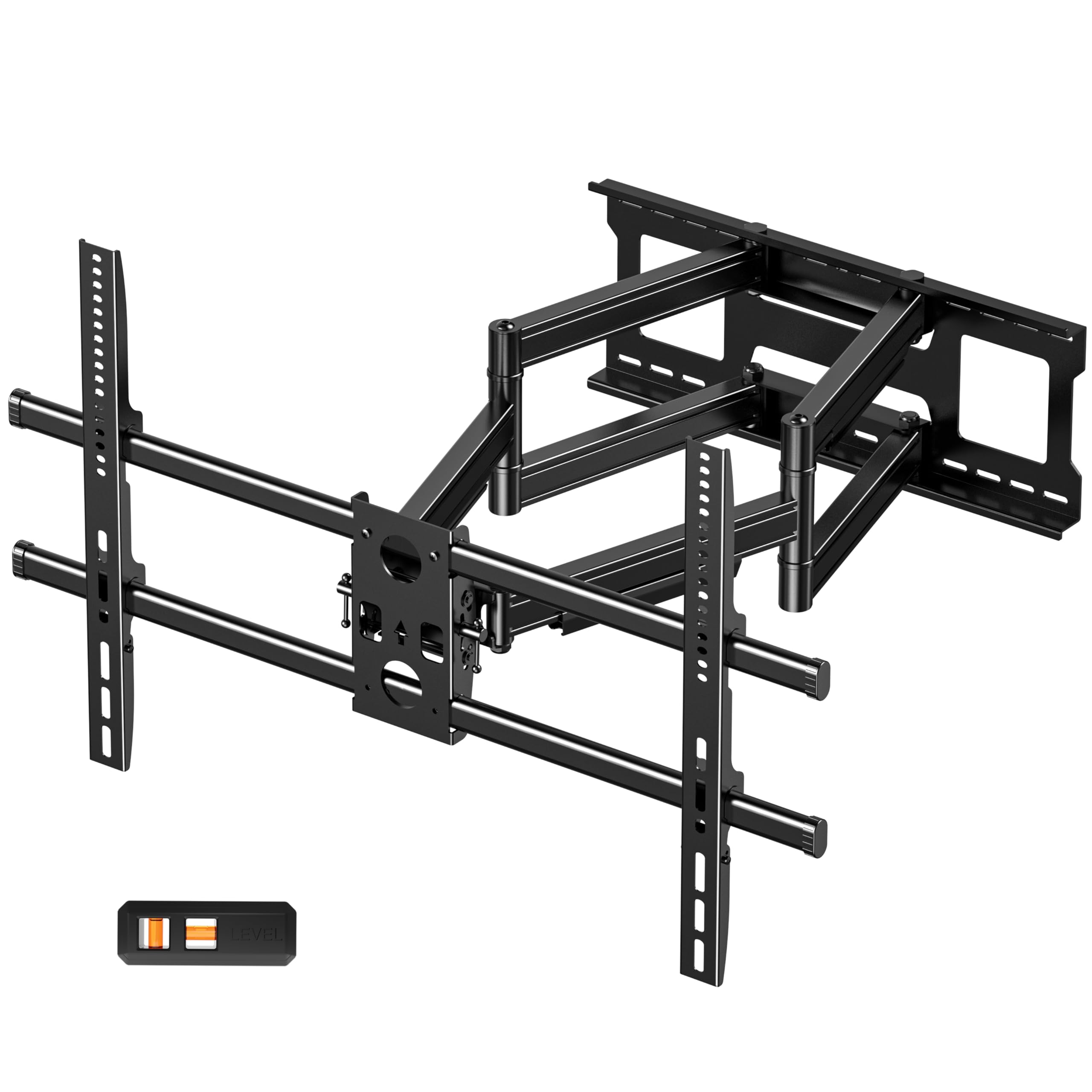 Soporte TV Pared para Pantallas Planos y Curvos de 60-120 Pulgadas, Soporte Pared TV Movimiento Completo Inclinable y Giratorio con Brazos Dobles, Máximo VESA 1000x600 mm hasta 125 kg