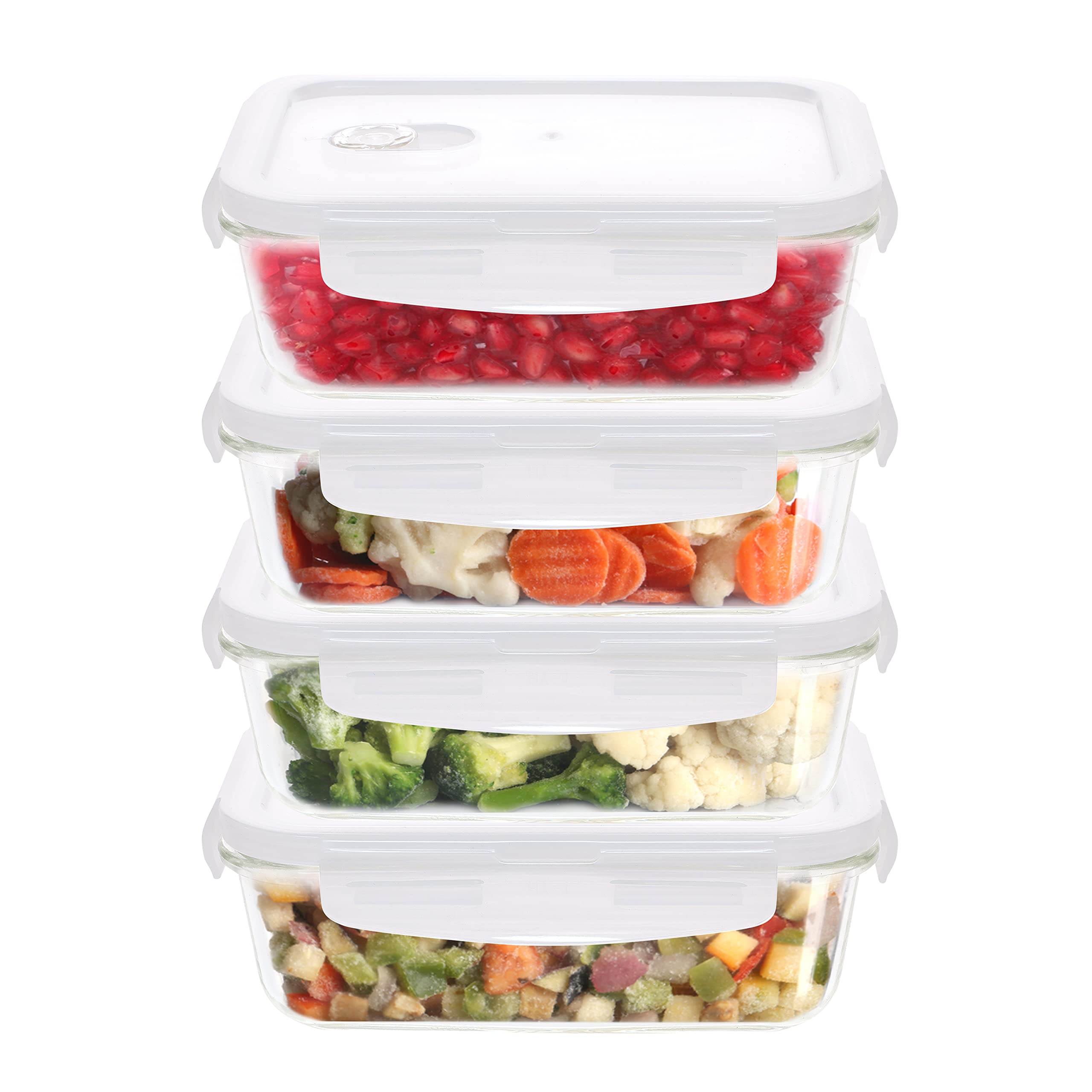 Glass Food Containers - Set of 4 -1 Glass Food Containers - Set of 4 -1