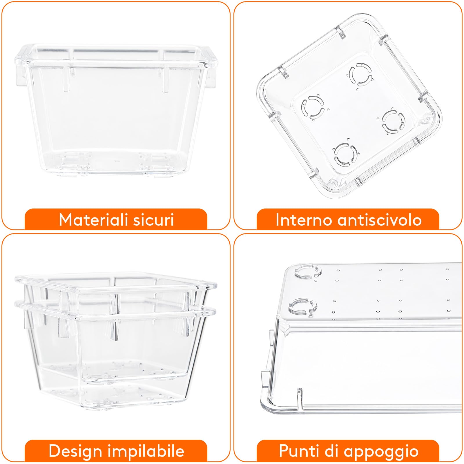 Lifewit 17 organizer per cassetti con 4 misure, per trucchi, in plastica, trasparente, per il trucco, per il bagno, per la cucina, gioielli, camera da letto, ufficio
