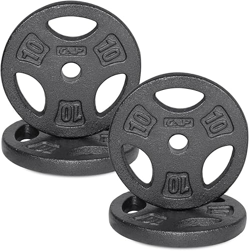 WF Athletic Supply Placa de agarre estándar de hierro fundido de 1 pulgada para entrenamiento de fuerza, tonificación muscular, pérdida de peso y