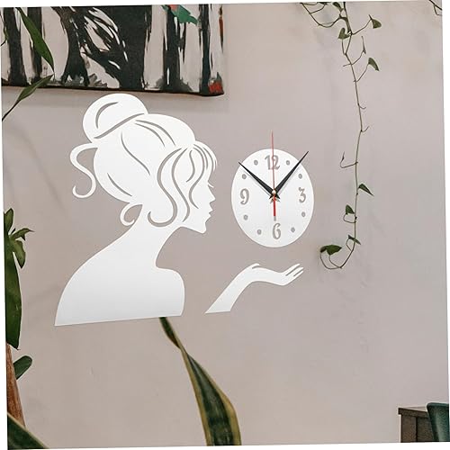 Miniatura 5 de Garneck Reloj de pared con espejo para niñas, moderno, decoración de pared, casa de campo, decoración de pared, reloj de pared negro, reloj de pared