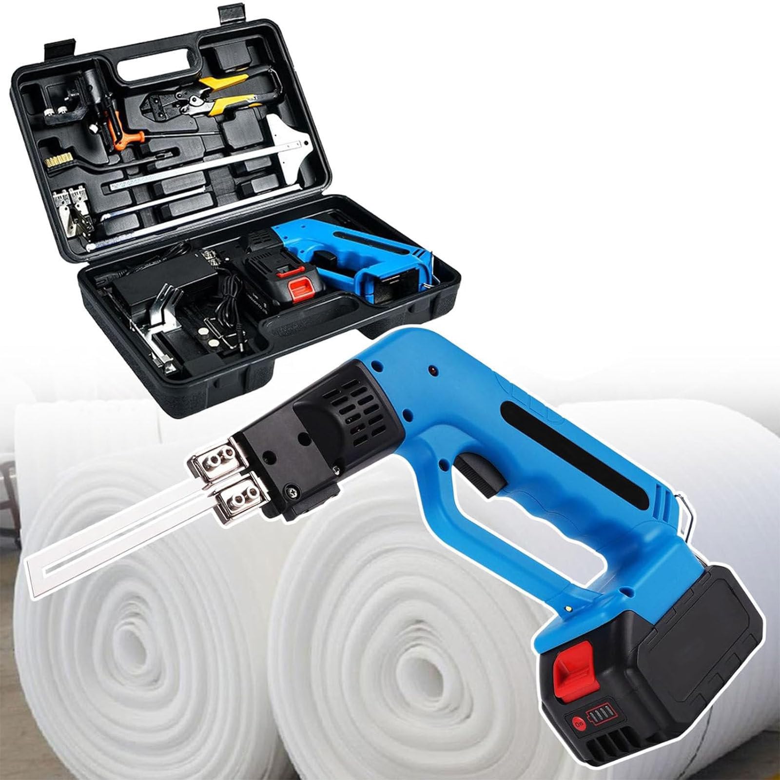 IUokLU Cordless Electric Hot Knife 150W,Hot Knife Styrofoam Cutter Foam Cutting Tool Air Cooled Hot Knife Foam Cutter for EPS, XPS, KT Board, Sponge,Canvas, Synthetic Fabric