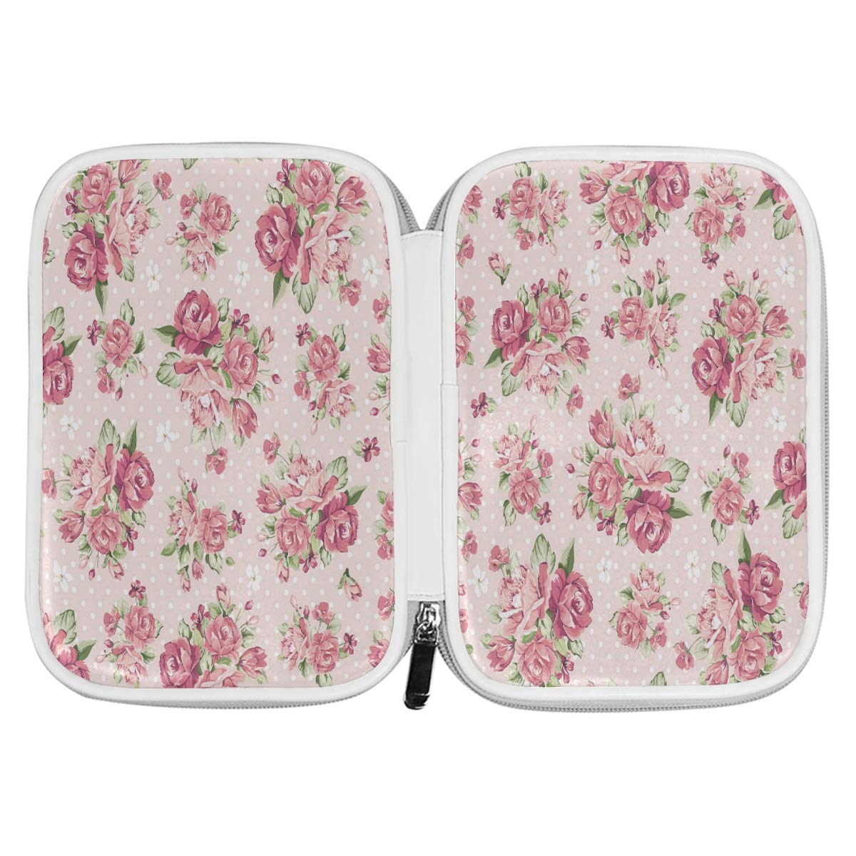RXYY Blumen-Stiftbox Aus Leinwand – Mit Reißverschluss, 20x8x8 Cm, Für Stifte, Kosmetik & Kleinkram