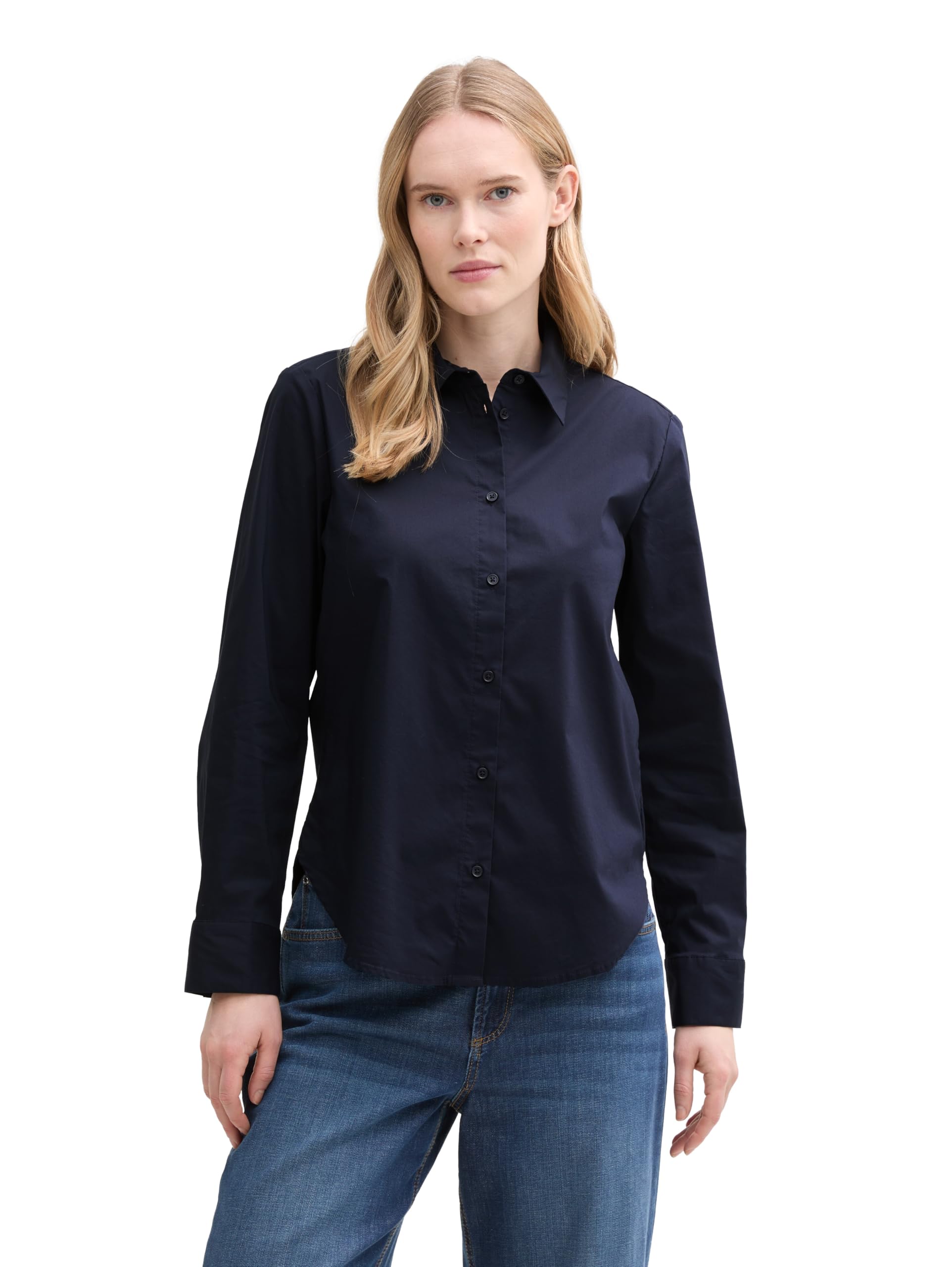 Tom Tailor Damen Popeline Hemdbluse