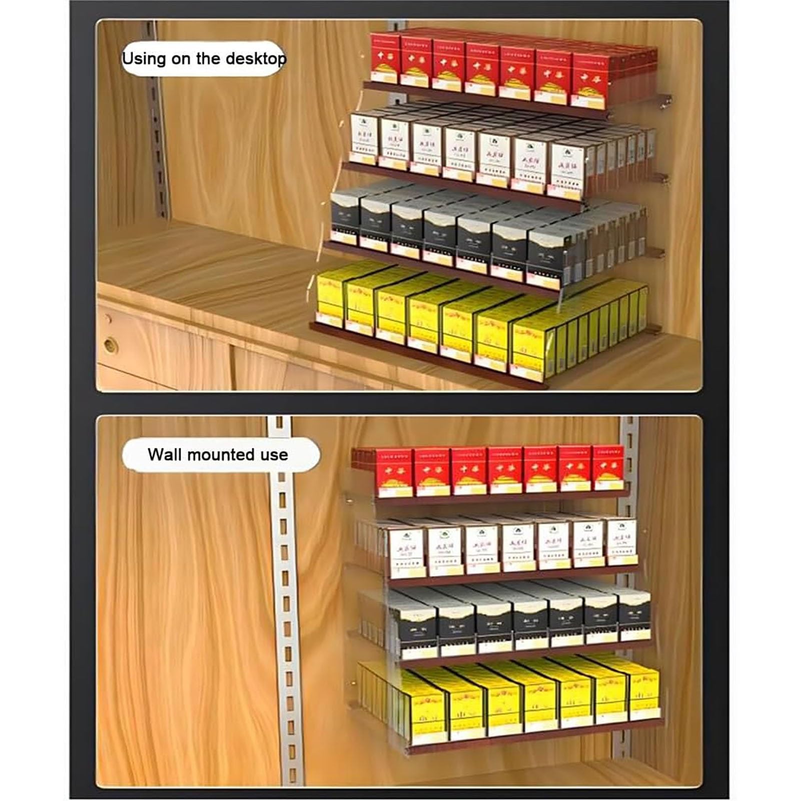 C Akrylowe półki na papierosy Auto-Push Retail Store Gablota idealna na rynek 32,5 x 29 x 48,85 cm i 74,5 x 29 x 48,5 cm rozwiązanie do przechowywania