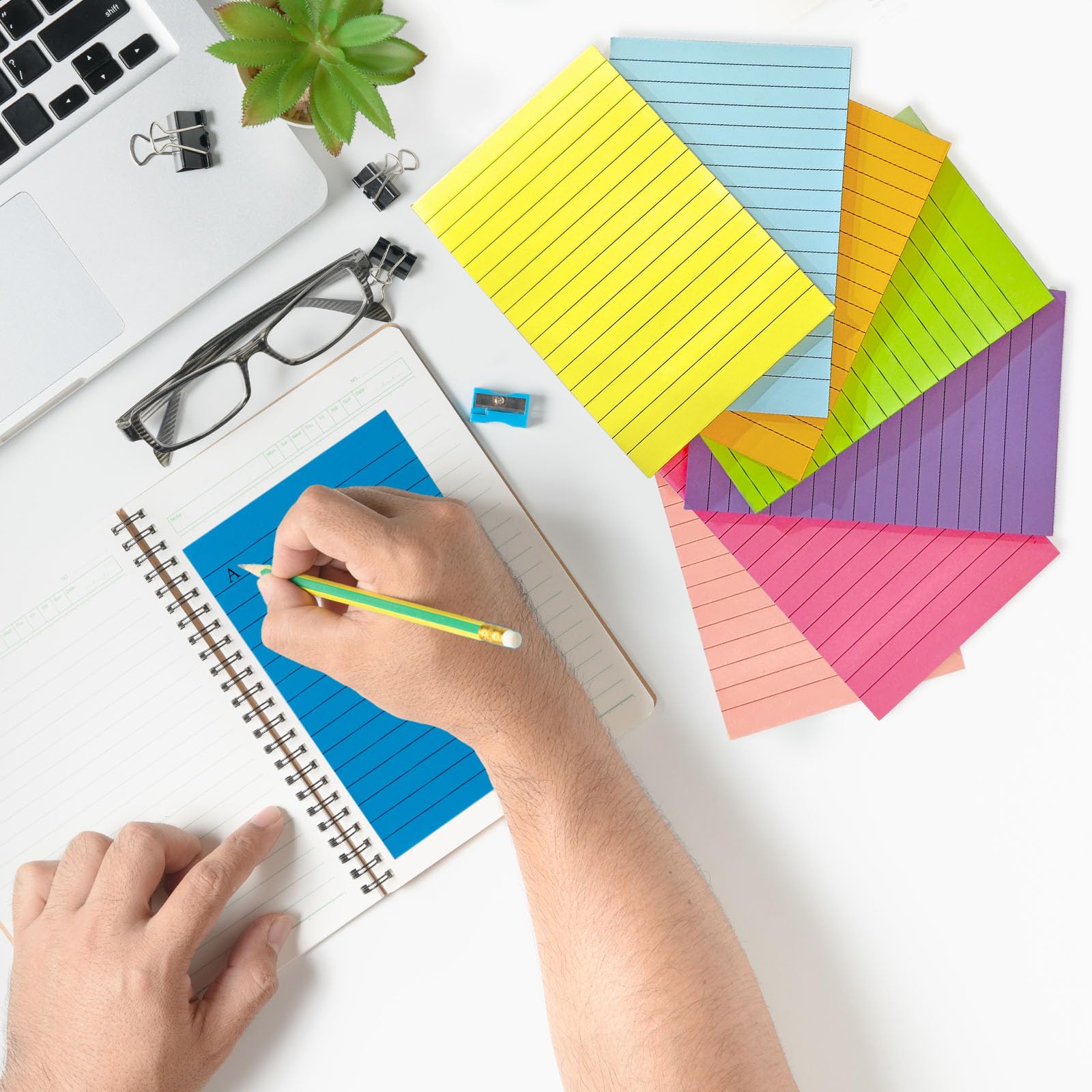 24 Pack Lined Sticky Notes 4X6 In Self Sticky Note Pads - View #9