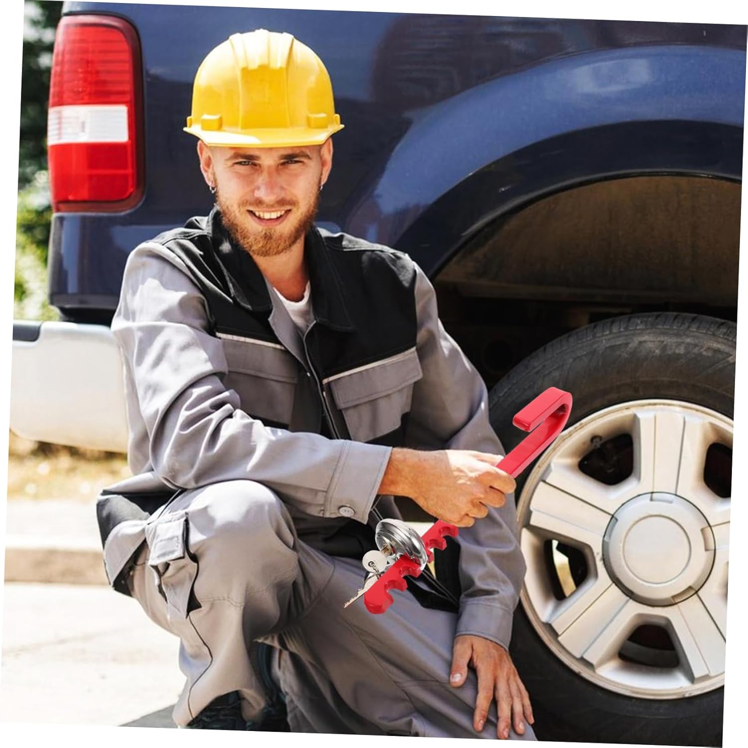 1Set J Type Trailer Wheel Lock Clamp with Keys Durable Wheel Lock for Truck and SUV Easy Installation Wheel Security Device Protect Against Unauthorized