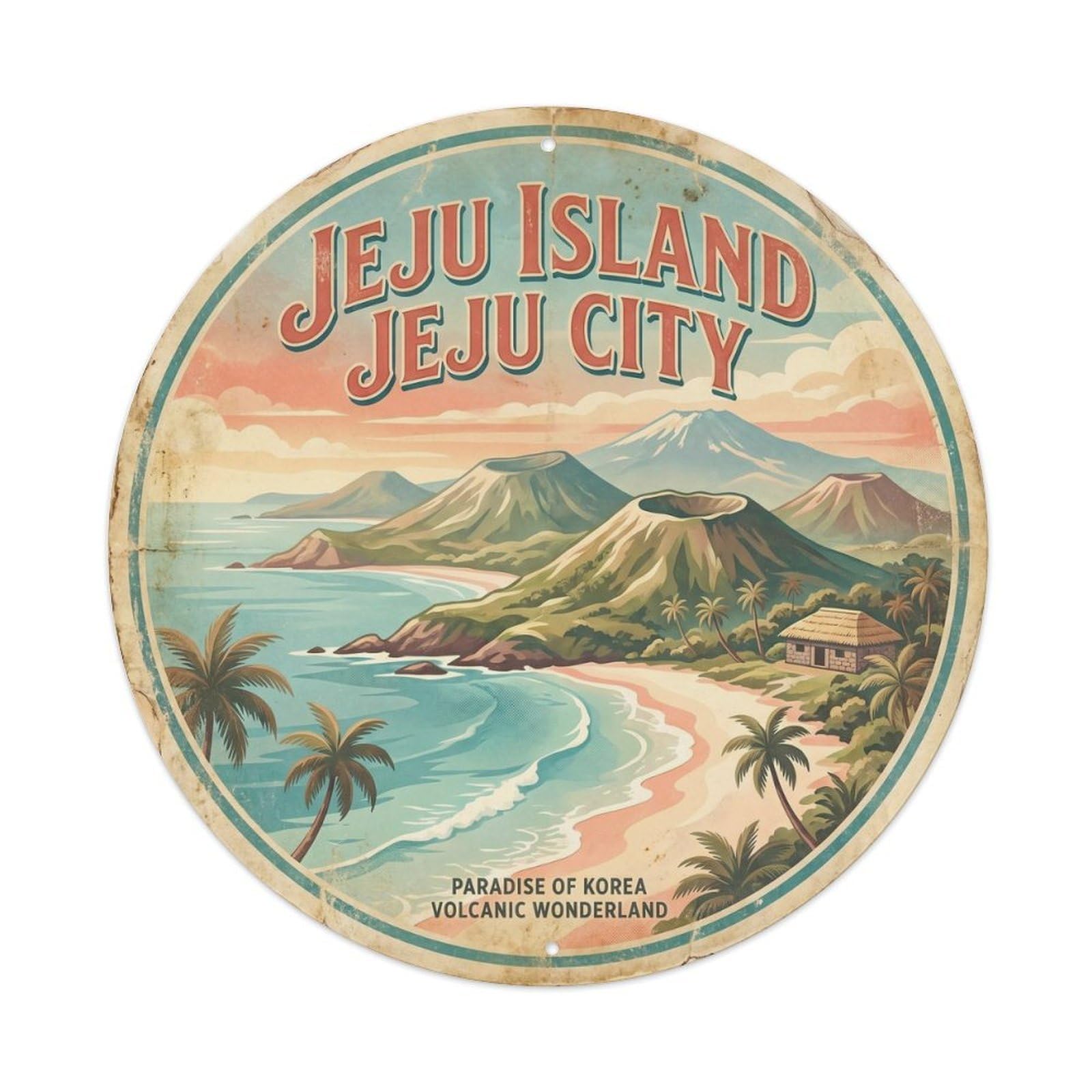 Jeju Island City Destination Classic Travel Metal Tin Sign
