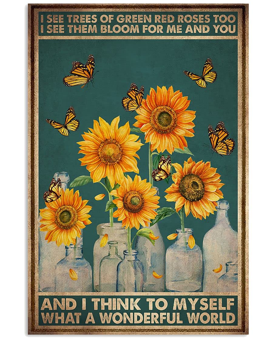 Targa Metallica Vintage 'What A Wonderful World' – 20x30 Cm In Alluminio Per Decorazione Parete Casa O Bar - 4