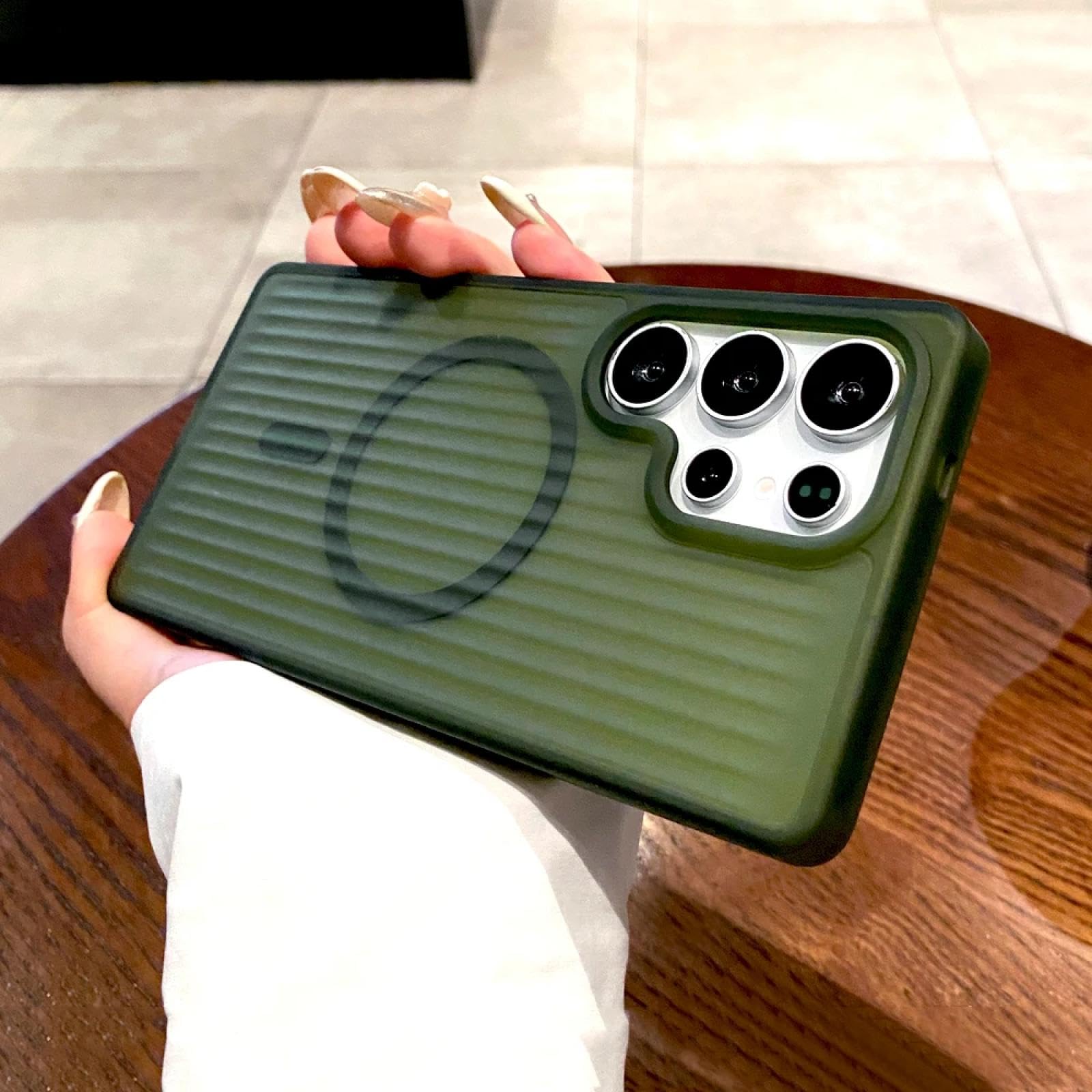 Coque Rigide Mate pour Samsung S22 Vert Foncé Antichoc - 7