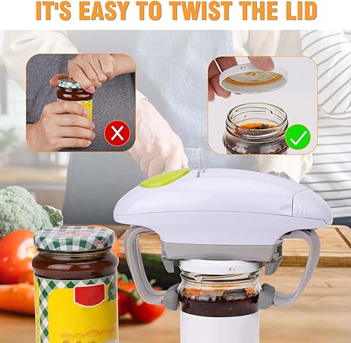 Miniatura 3 de Abridor eléctrico de tarros, dispositivo de cocina, abridor automático fuerte y resistente para nuevos frascos sellados, el abridor de tarros manos