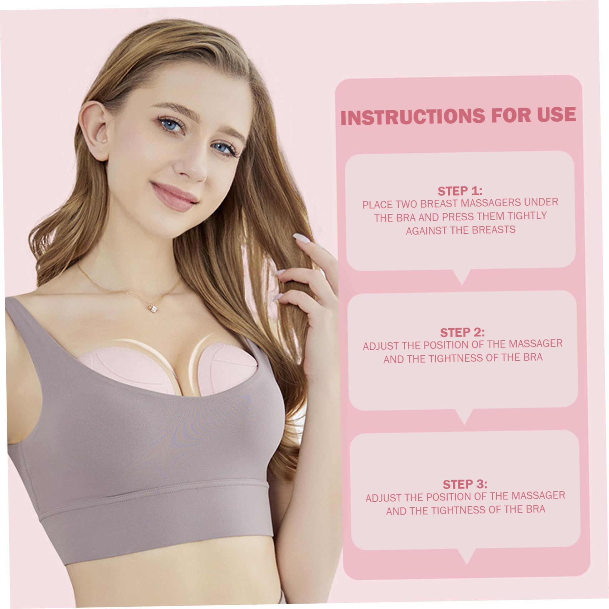 Masseur de sein sans fil avec 5 modes, masseur de sein en silicone rechargeable pour femme, silencieux et étanche pour le confort et la relaxation du corps